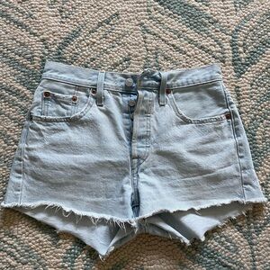 Levi's 501 Jean Shorts Distressed Cut-Off Hem